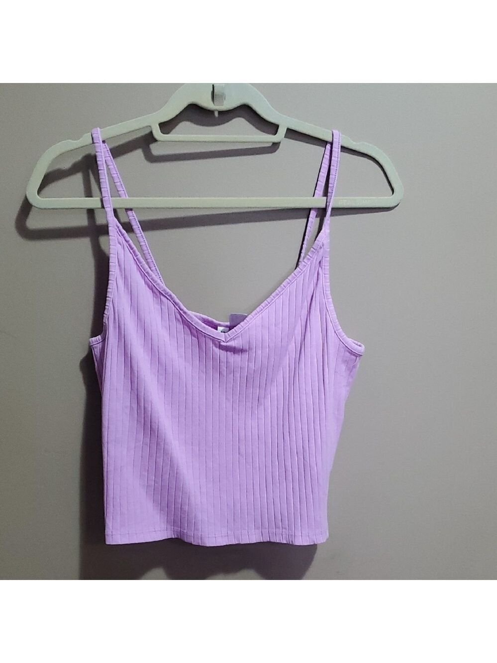 Divided H&M Lavender Ribbed Crop Top Size Large